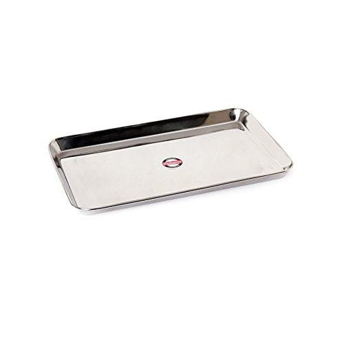 Embassy Deep Tray (Rectangle), Sizes 1, 2 & 3, 18.5x29.5 cms, 22x32.9 cms & 25.5x36.9 cms (Pack of 3, Stainless Steel) - KITCHEN MART