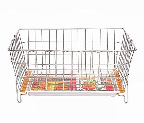 Embassy Dish Draining Basket/Kuda with Drip Tray, Rectangle, 60x47x25 cms (LxBxH) - KITCHEN MART