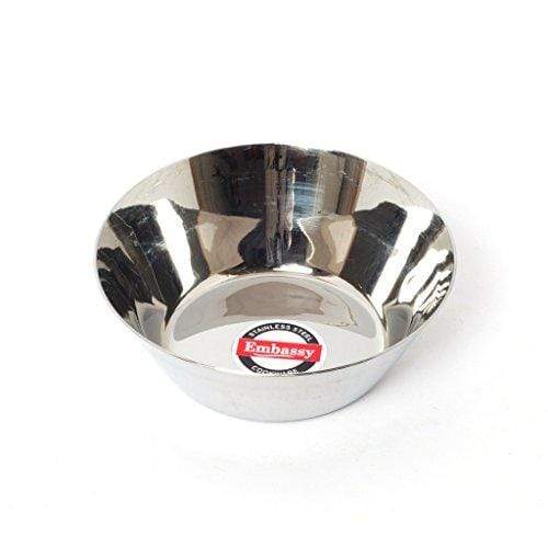 Embassy Pyramid Vati / Curry Bowl, Size 5.5, 225 ml, 10.9 cms (Pack of 6, Stainless Steel) - KITCHEN MART