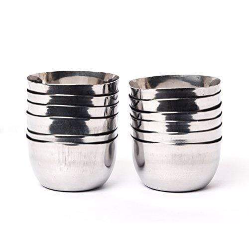 Embassy Square Deep Vati / Curry Bowl, Size 5.5, 225 ml, 9.1 cms (Pack of 12, Stainless Steel) - KITCHEN MART