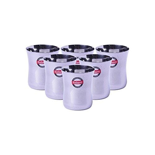 Embassy Stainless Steel French Coffee Glass, Pack of 6, Size - Baby, 125 ml - KITCHEN MART