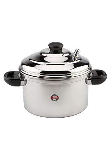 Embassy Stainless Steel Idli Pot / Maker (Diameter - 22.5 cms, Suitable for 4 Idli Plates) - KITCHEN MART