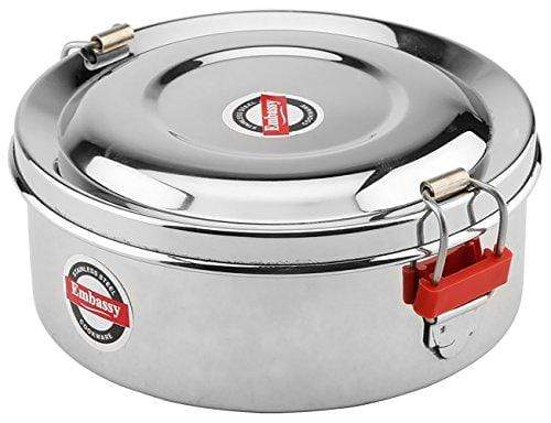 Embassy Stainless Steel Round Food Pack/Container; Size 1; 350 ml - KITCHEN MART