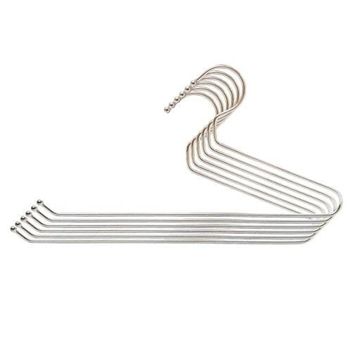 Embassy Stainless Steel Rust-Proof Saree/Trouser Hangers, Pack of 6-36x19 cms - KITCHEN MART