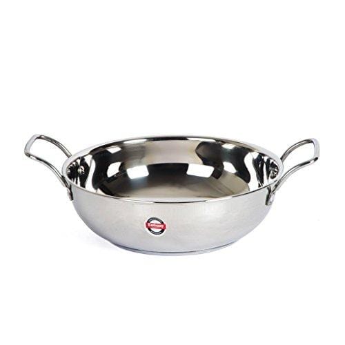 Embassy Stainless Steel Sandwich Bottom Kadhai (Size 15, 29 cms) - 3500 ml - KITCHEN MART