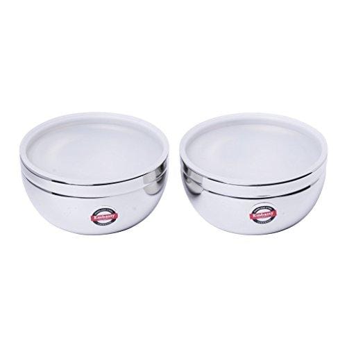 Embassy Stainless Steel Storage Bowl, Pack of 2, Size 2-500 ml - KITCHEN MART