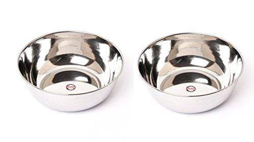 Embassy Vinod Vati / Serving Bowl, Size 12, 1800 ml, 21.6 cms (Pack of 2, Stainless Steel) - KITCHEN MART