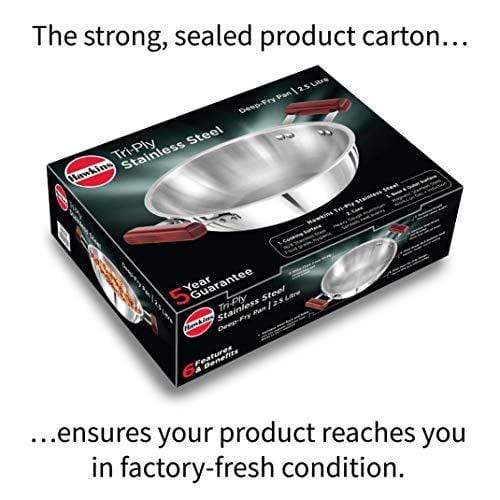 Hawkins Tri-ply Stainless Steel Deep-Fry Pan 2.5 Litre - KITCHEN MART
