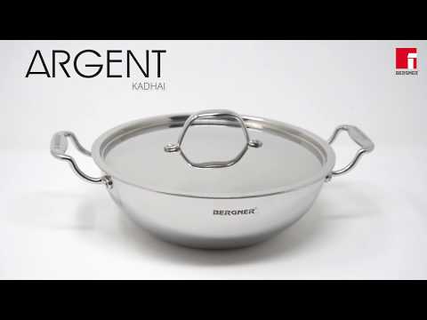 Bergner Argent Triply Stainless Steel Kadai (Combo Packs)