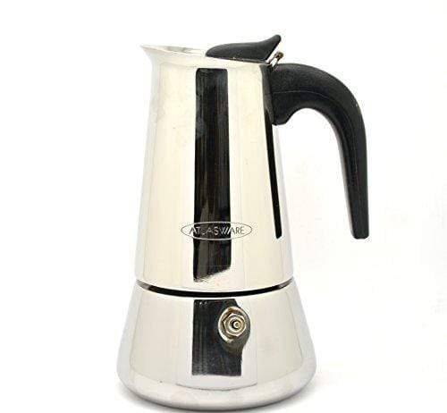 Kitchen Mart ATLASWARE Stainless Steel Espresso Coffee Percolator 4 cups - KITCHEN MART