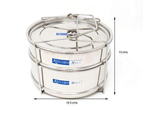 Kitchen Mart Cooker Separator Set Suitable for Prestige 5 Ltrs Deluxe & 5.5 Ltrs Popular Outer Lid Pressure Cookers (2 Containers) - KITCHEN MART