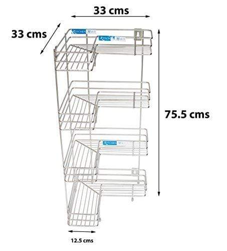 Kitchen Mart Stainless Steel L-Shaped rack 4 tier - KITCHEN MART