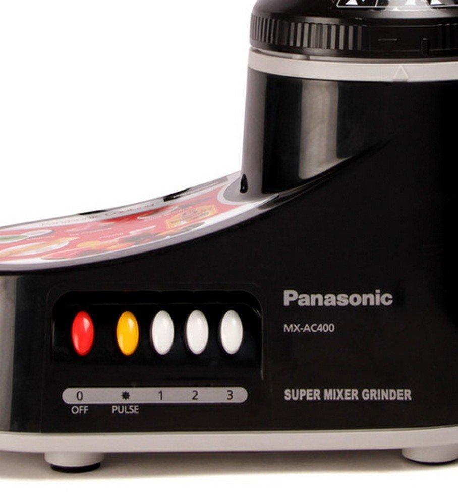 Panasonic MX-AC460 550-Watt Super Mixer Grinder with 4 Jars (Black) ISI Certified - KITCHEN MART