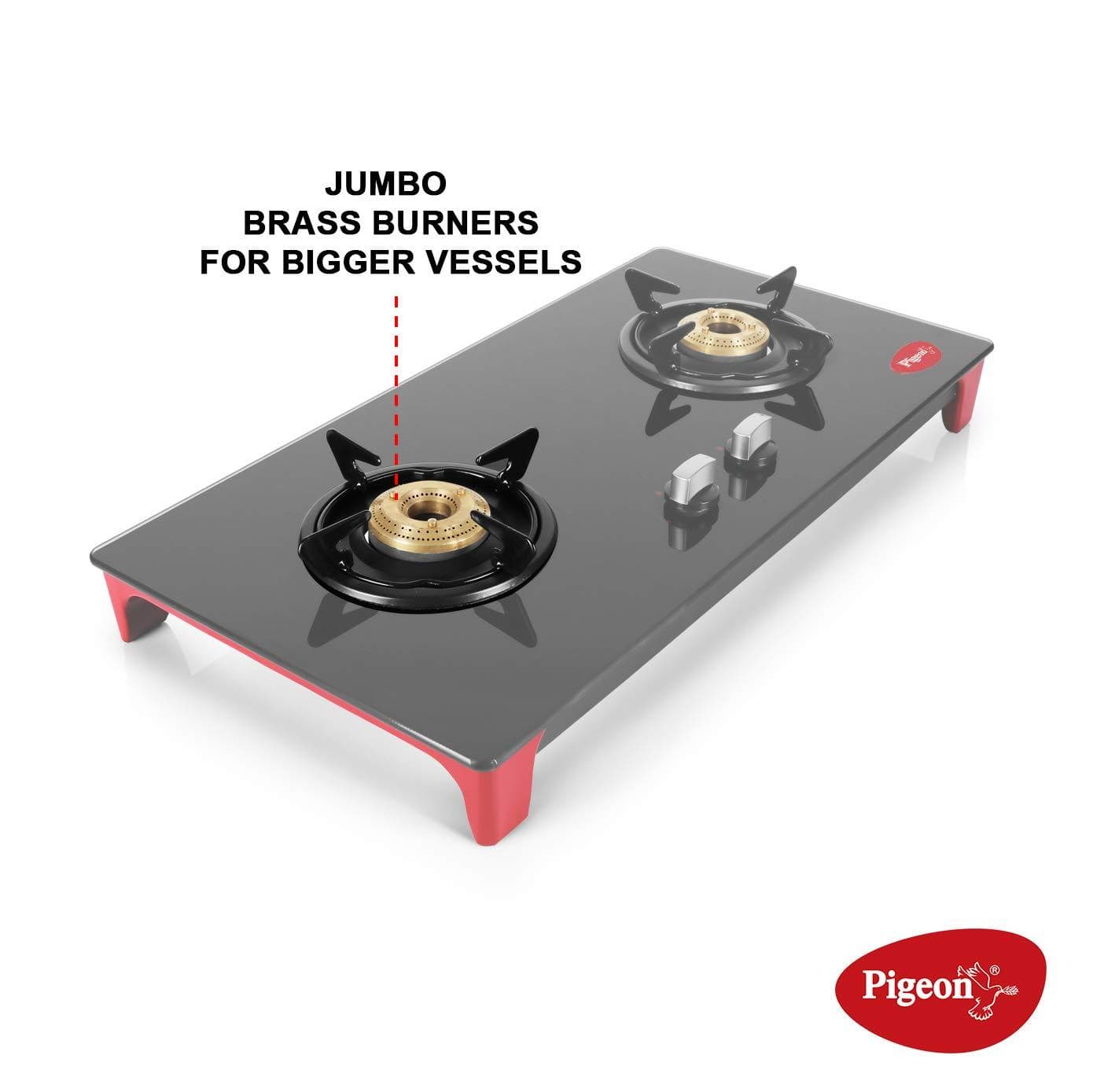 Pigeon by Stovekraft Infinity - 2 Burner Glass Top LPG Stove - KITCHEN MART