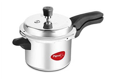 Pigeon Deluxe Aluminium Pressure Cooker, 3 Litres, Silver - KITCHEN MART