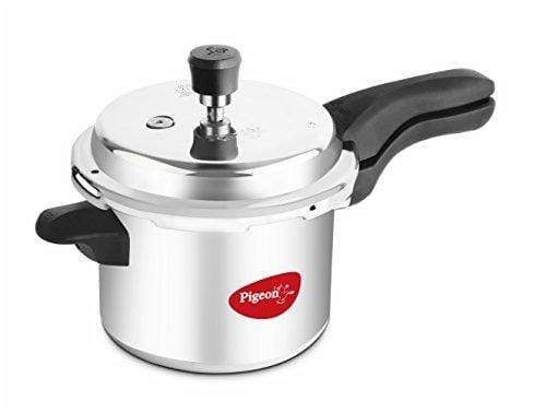 Pigeon Deluxe Aluminium Pressure Cooker, 5 Litres, Silver - KITCHEN MART