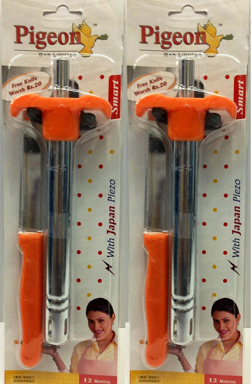 Pigeon Gas Lighter Smart with Stand and Free Knife - KITCHEN MART