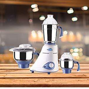 Preethi Blue Leaf Gold 750-Watt Mixer Grinder (White/Blue) - KITCHEN MART