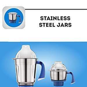 Preethi Blue Leaf Gold 750-Watt Mixer Grinder (White/Blue) - KITCHEN MART