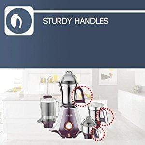 Preethi Taurus MGA-217 750-Watt Mixer Grinder with 4 Jars (White/Dark Violet) - KITCHEN MART