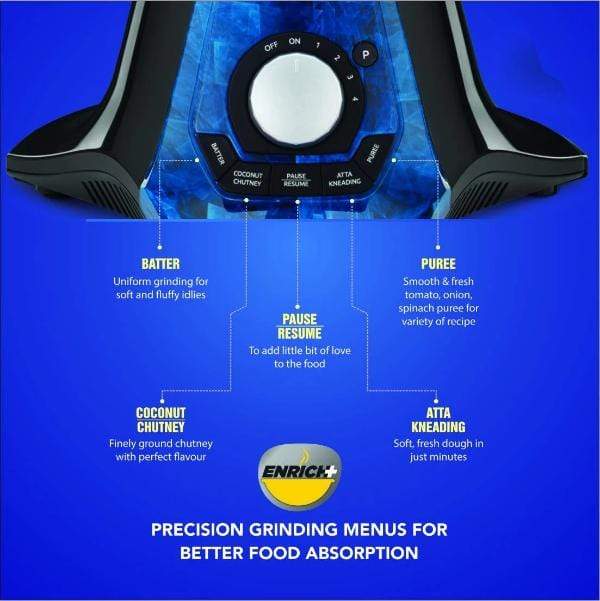 Preethi Zodiac 2.0 MG235 750-Watt Mixer Grinder with 4 Jars (Black) - KITCHEN MART