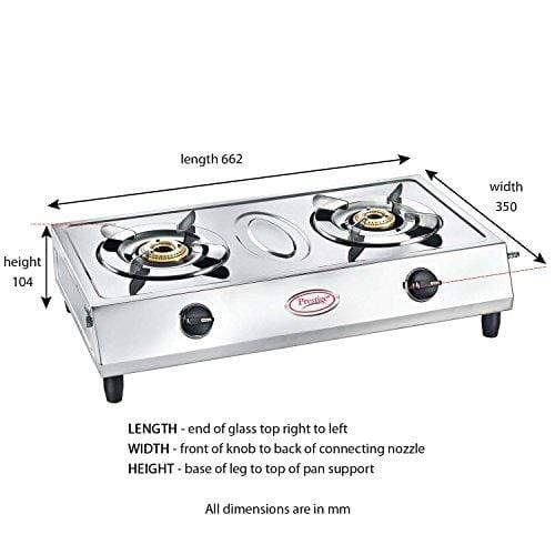 Prestige Agni Classic Stainless Steel 2 Burner Gas Stove - KITCHEN MART
