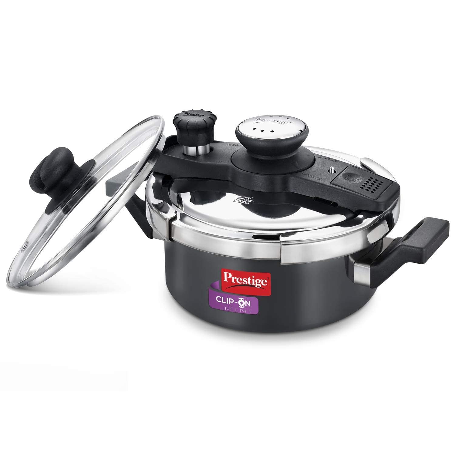 Prestige ClipOn Mini Induction Base Hard Anodised Pressure Cooker with Lid 180mm (Mini) - KITCHEN MART