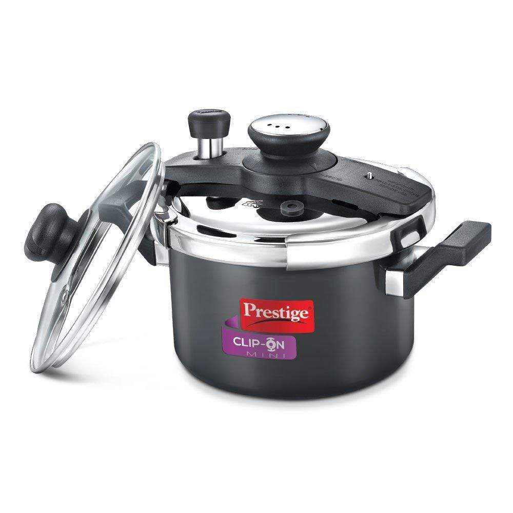 Prestige ClipOn Mini Induction Base Hard Anodised Pressure Cooker with Lid 180mm (Mini) - KITCHEN MART