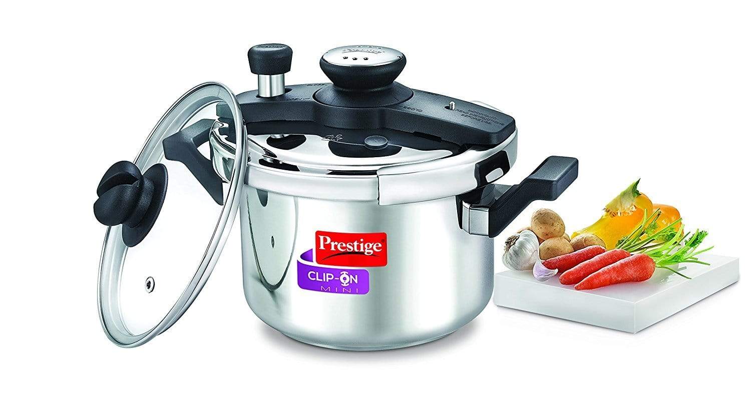Prestige ClipOn Mini Induction Base Stainless Steel Pressure Cooker with Lid 180mm (Mini) - KITCHEN MART