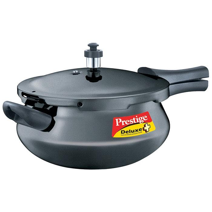 Prestige Deluxe Plus Induction Base Hard Anodized Pressure Handi - KITCHEN MART