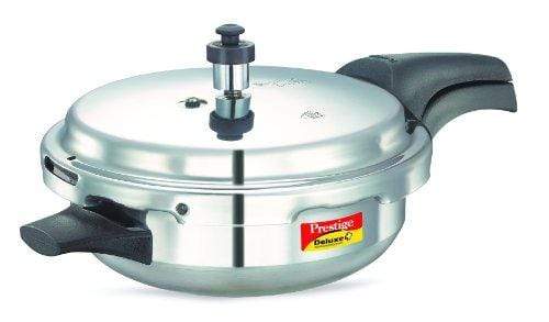 Prestige Deluxe Plus Induction Base Junior Pan Aluminium Pressure Cooker, 3 Litres, Silver - KITCHEN MART