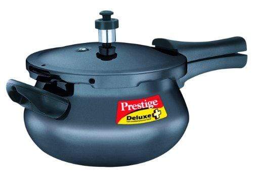 Prestige Deluxe Plus Mini Induction Base Hard Anodized Pressure Handis, 3.3 Litres, Black - KITCHEN MART