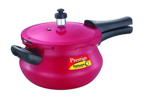 Prestige Deluxe Plus Mini Junior Induction Base Aluminium Pressure Handi, 3.3 Litres, Flame Red - KITCHEN MART