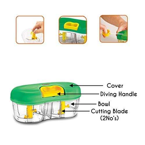 Prestige Double Bowl Vegetable Cutter (Green, 600ml) PVC 4.0 - KITCHEN MART