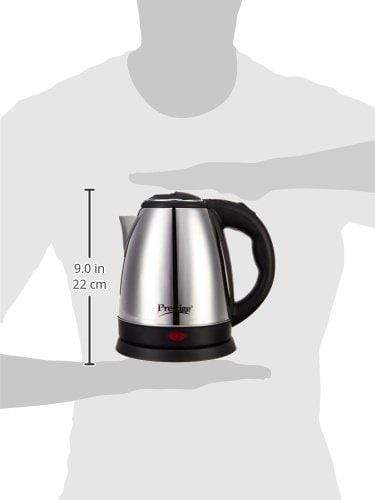 Prestige Electric Kettle PKOSS - 1500watts, Steel (1.5Ltr), Black - KITCHEN MART