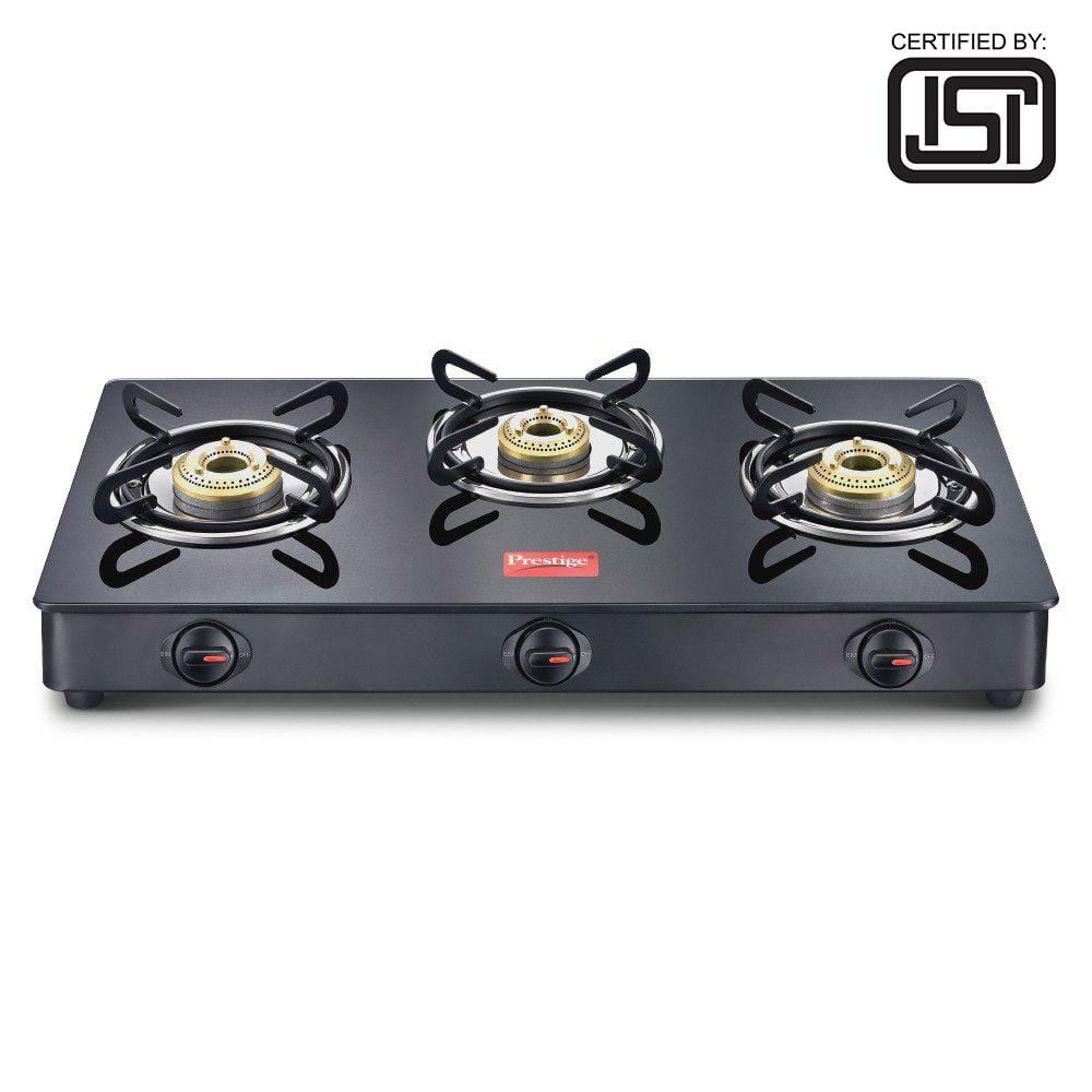 Prestige Magic Glass Top GTMC 03, Manual Gas Stove  (3 Burners), ISI Certified - KITCHEN MART