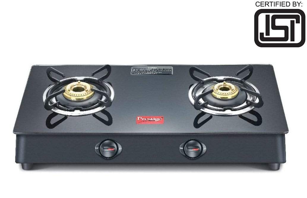 Prestige Marvel Plus Glass 2 Burner Gas Stove (Black) (ISI Certified) - KITCHEN MART