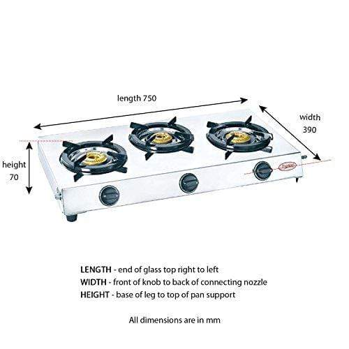 Prestige Perfect Stainless Steel 3 Burner Gas Stove - KITCHEN MART