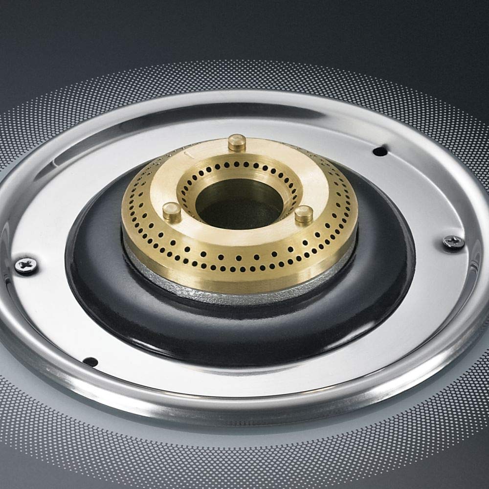 Prestige Royale Plus Schott Glass 4 Burner Gas Stove, Black - KITCHEN MART