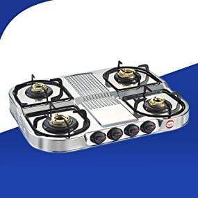 Prestige Stainless Steel 4 Burner Gas Stove - KITCHEN MART