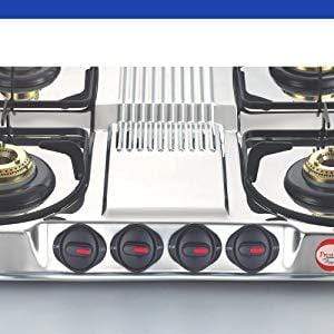 Prestige Stainless Steel 4 Burner Gas Stove - KITCHEN MART