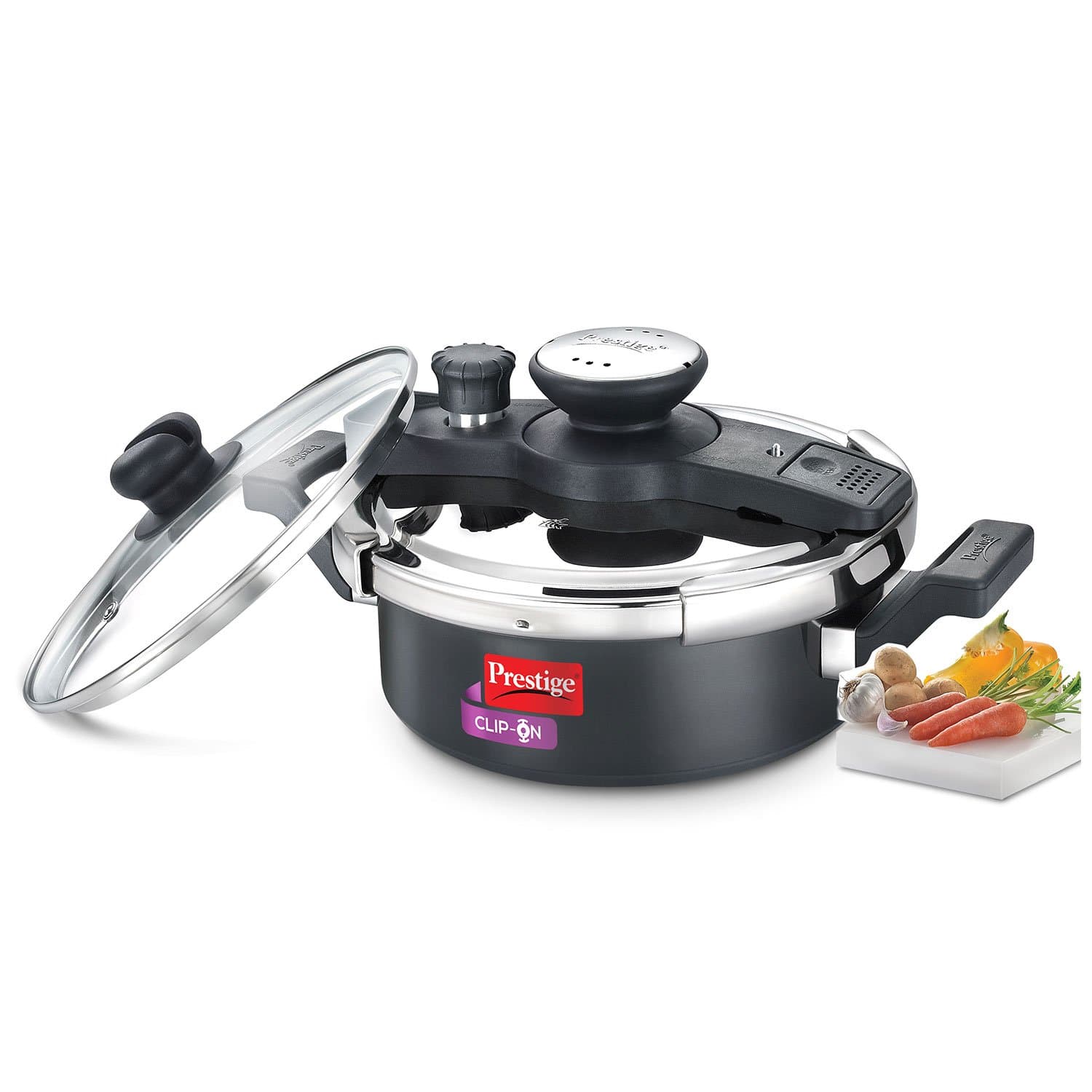 Prestige Svachh Clip-on 3 Litre Hard Anodised Pressure cooker - KITCHEN MART