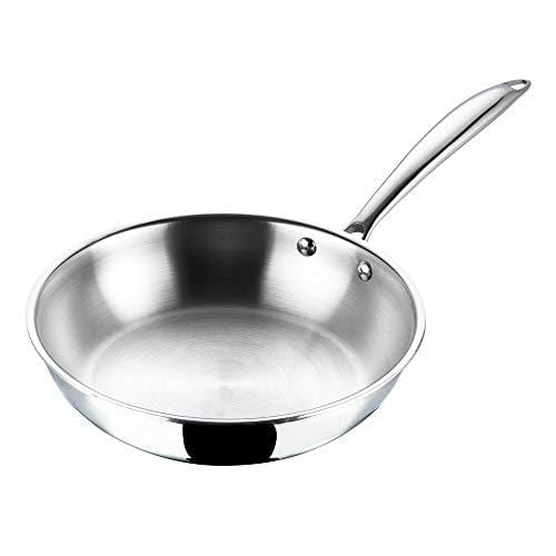 Vinod Platinum Triply Stainless Steel Fry Pan - 20 cm (Induction Friendly) - KITCHEN MART
