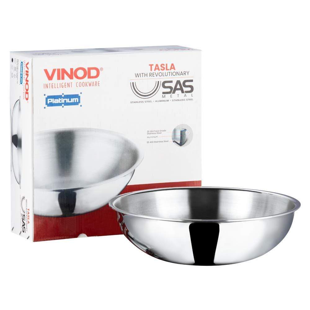 Vinod Platinum Triply Stainless Steel Tasla - KITCHEN MART