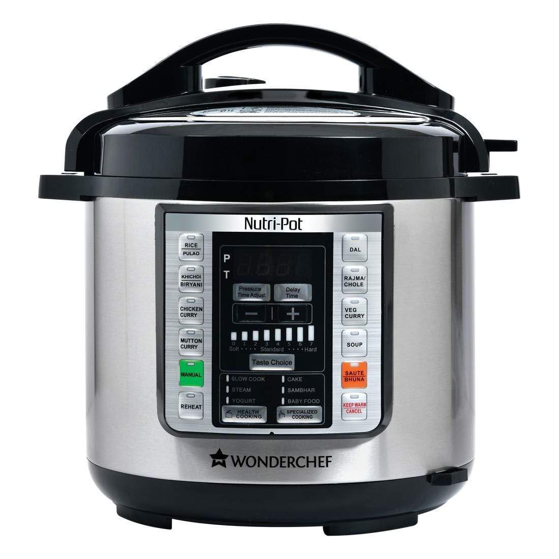 Wonderchef Nutri-Pot 6-Litres 1000 Watts (Black/Silver) - KITCHEN MART