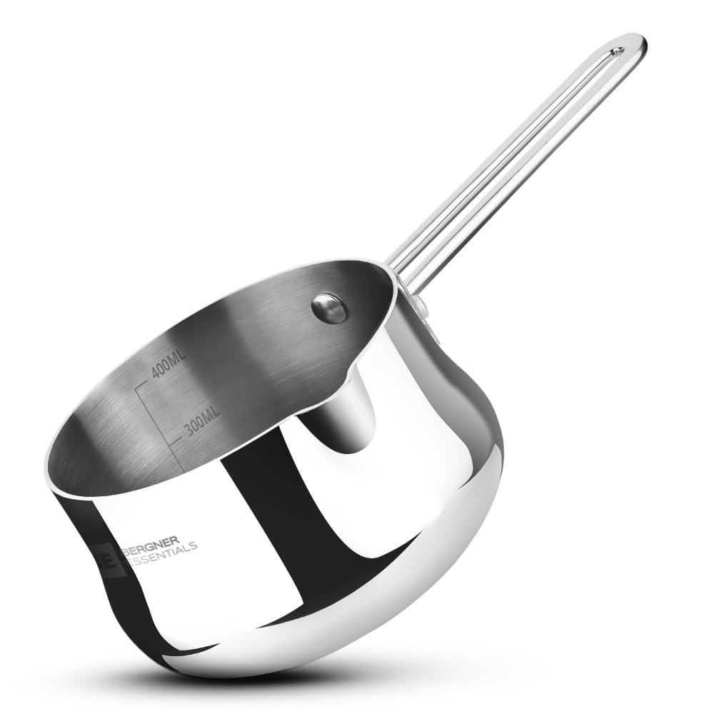 Bergner Essentials Balaji Tri-Ply Stainless Steel Coffee/Milk Warmer Pot 10cm 500 ml