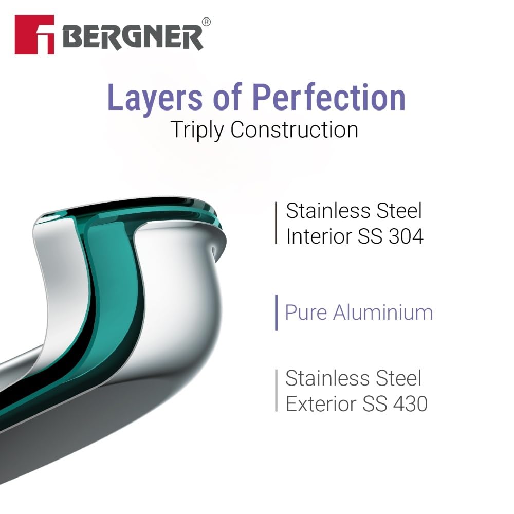 Bergner product with 'Layers of Perfection' text and material details on a white background
