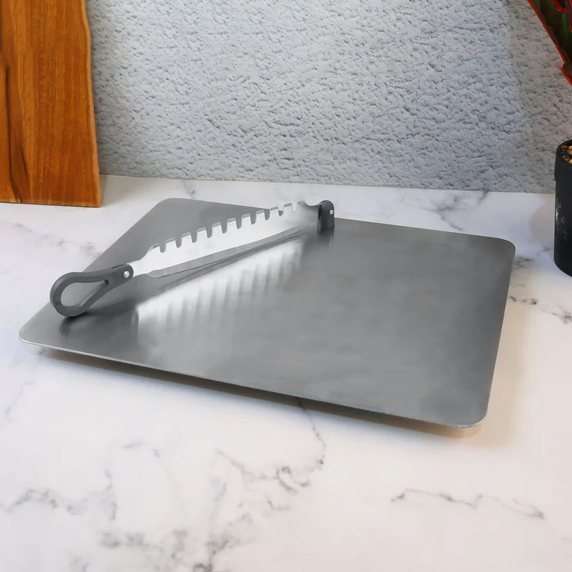 Supermom Stainless Steel cutting board | Vegetable Slicer cut n chop fantasia, 31x24cms