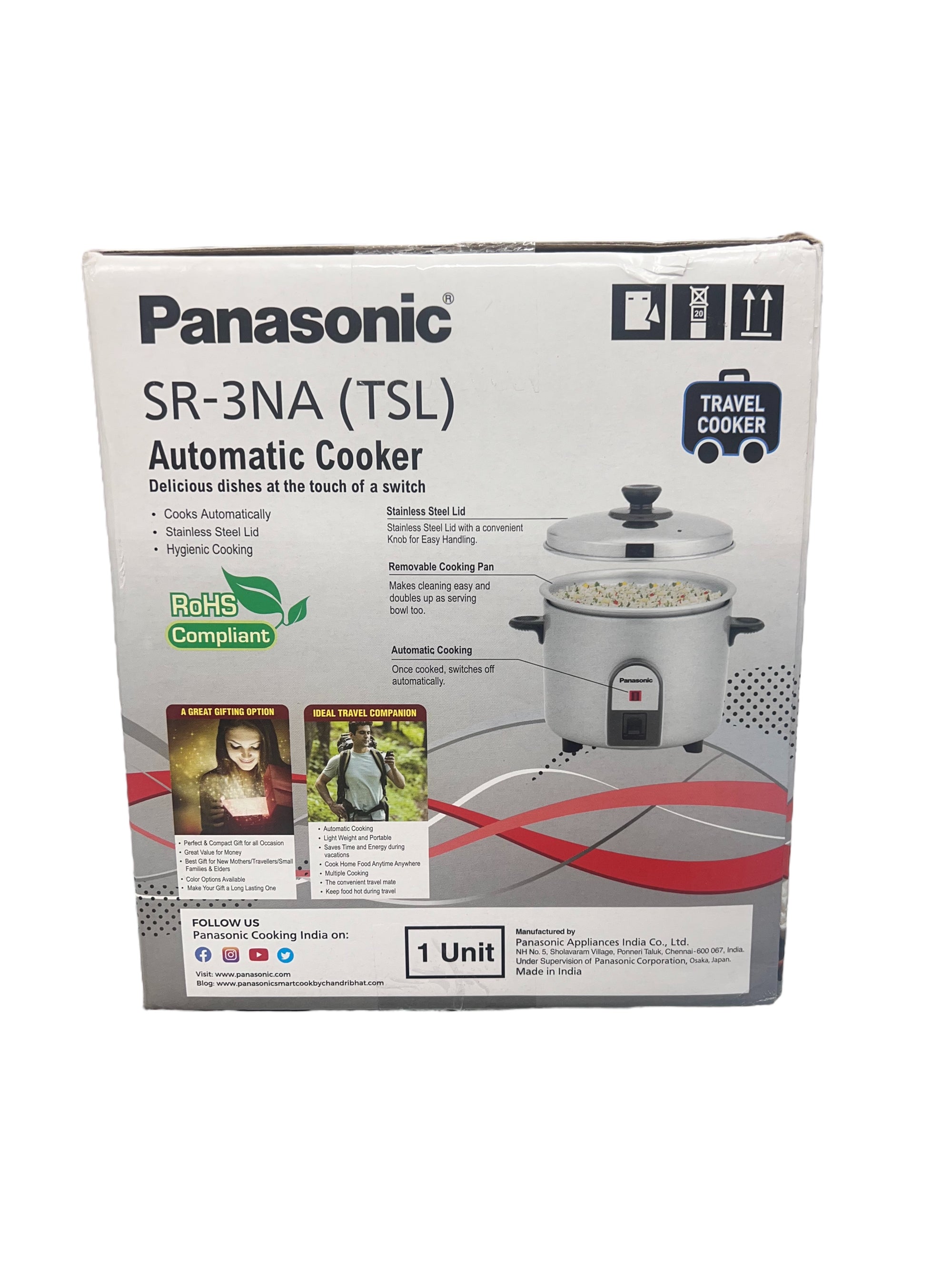 Panasonic 0.3L Portable Travel Rice Cooker: Bachelor & Baby Cooker for On-the-Go Gourmet Meals 🌍
