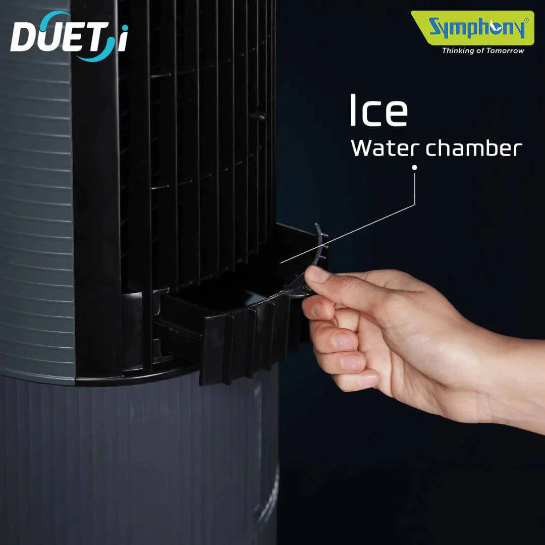 Compact & Stylish Symphony Duet-i Fan for Kitchen – Oscillating Base with Ice Compartment